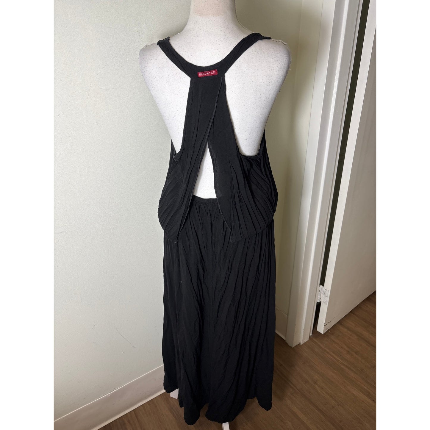 Hard Tail Black Backless Rayon Maxi Dress Sz L