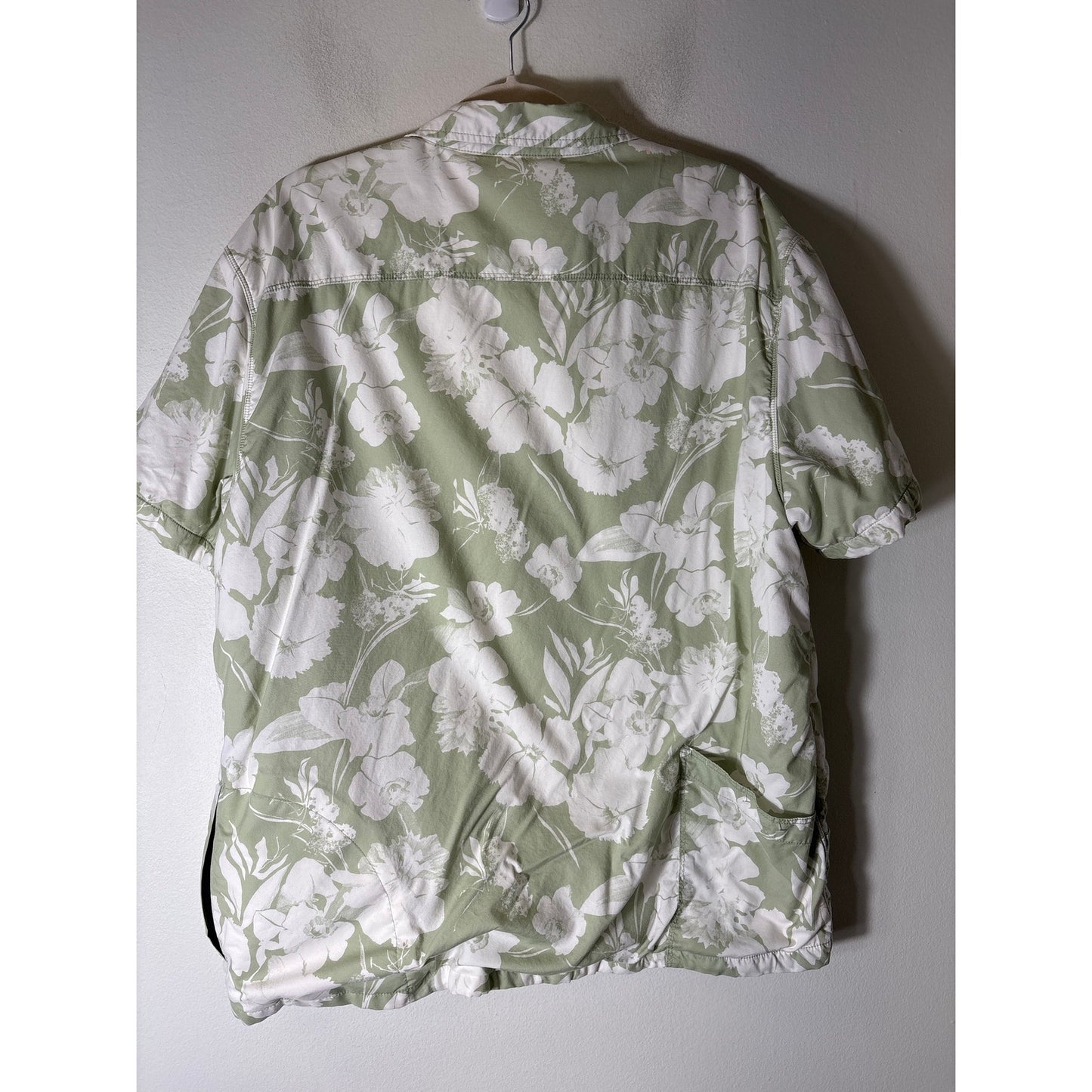 California Cowboy Green White Short Sleeve Button Down Shirt Sz XL