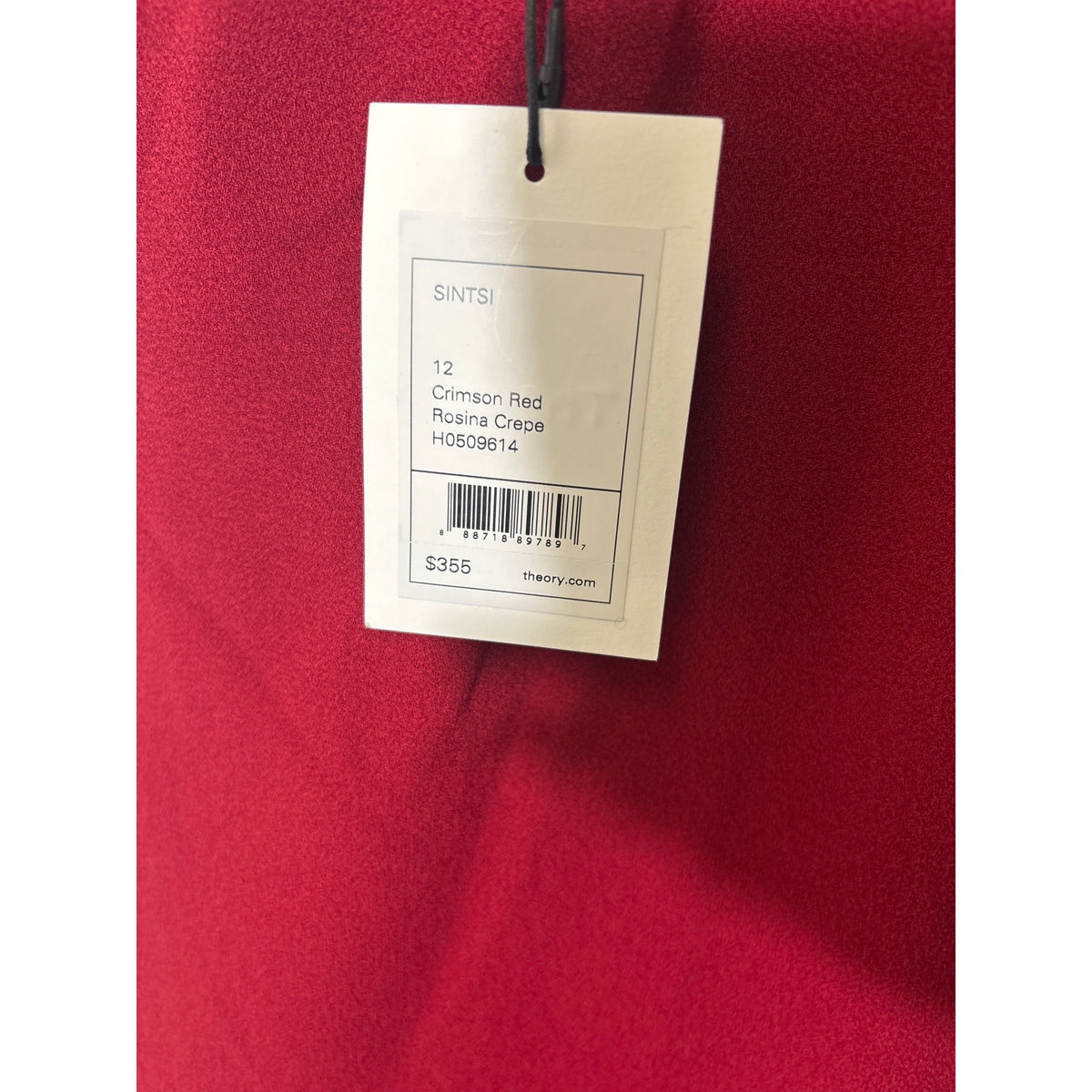 NWT Theory Crimson Red Rosina Crepe Dress Sz 12