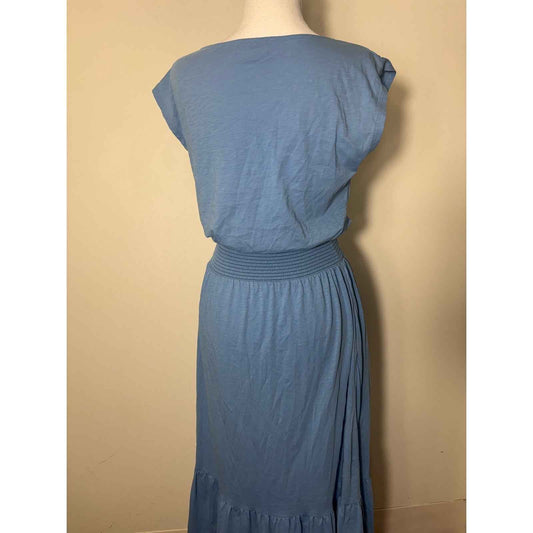 Nation Light Blue Smocked Waist Maxi Dress Sz XS