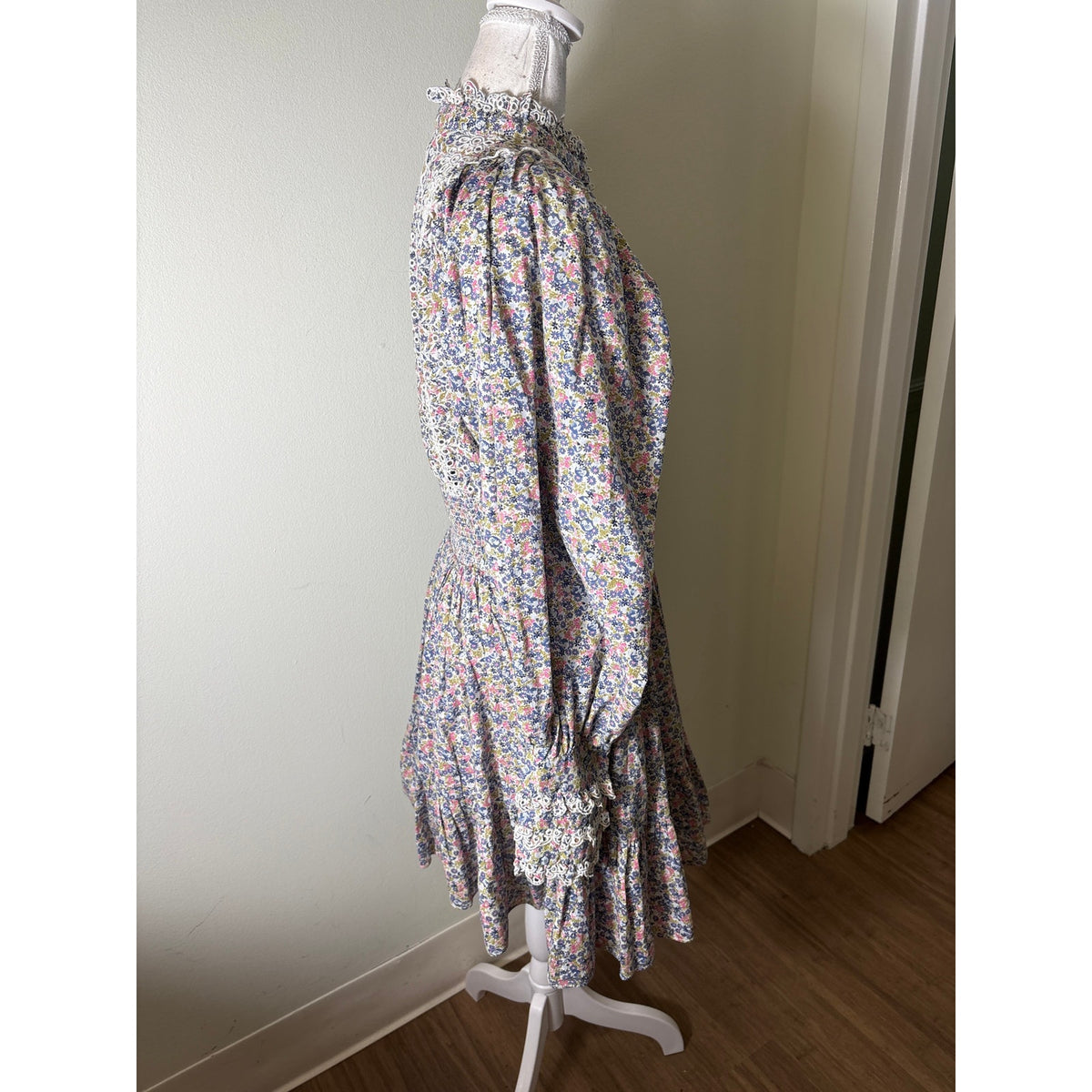 by TiMo Pink and Blue Mini Floral Dress Sz L