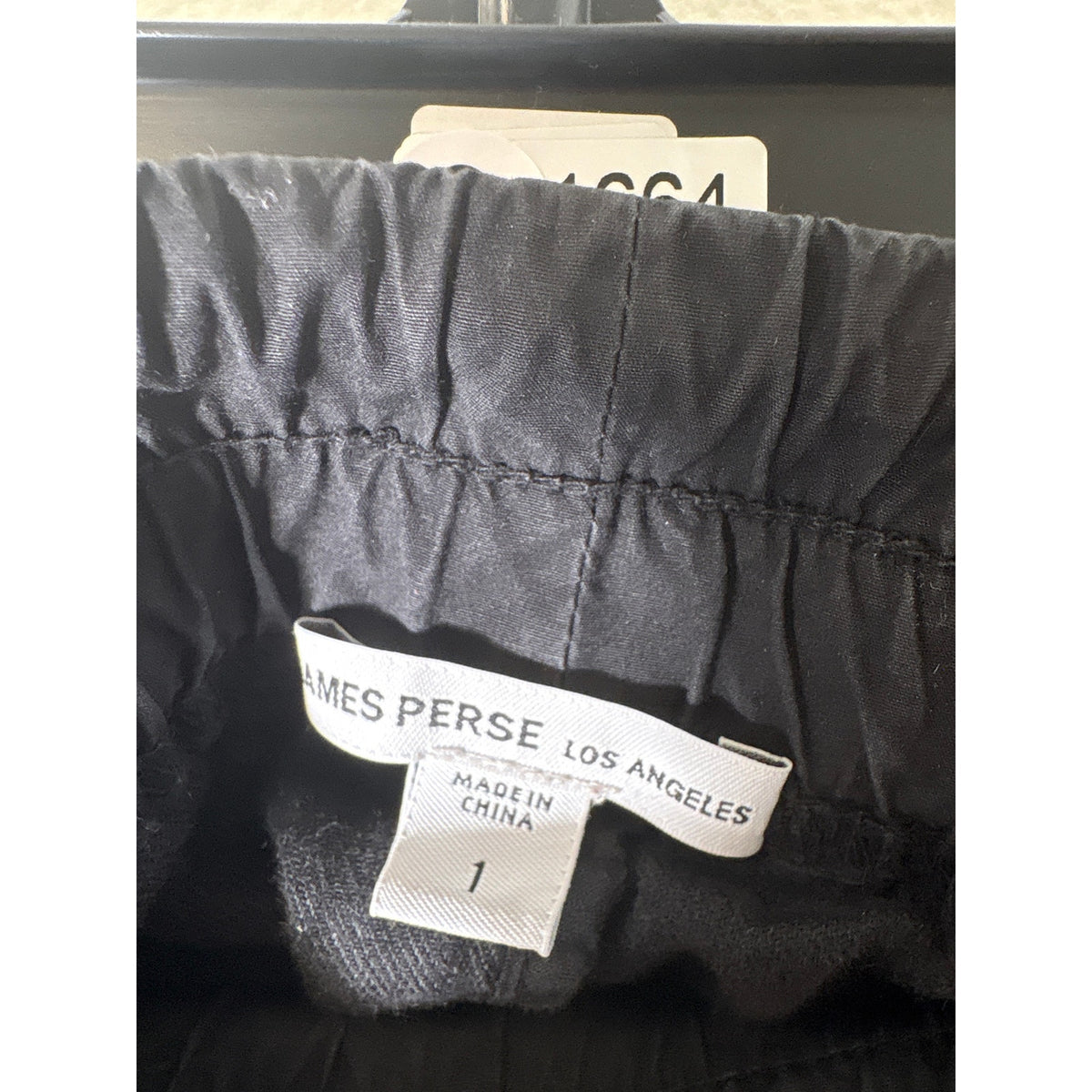 James Perse Black Elastic Waist Cotton Joggers Sz 1