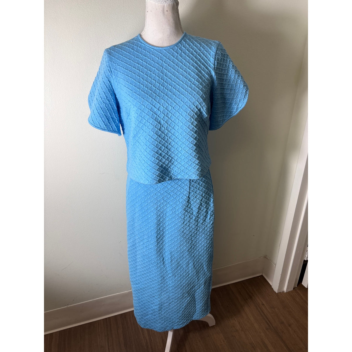 Pearl by Lela Rose Teal Top and Skirt Set Sz S