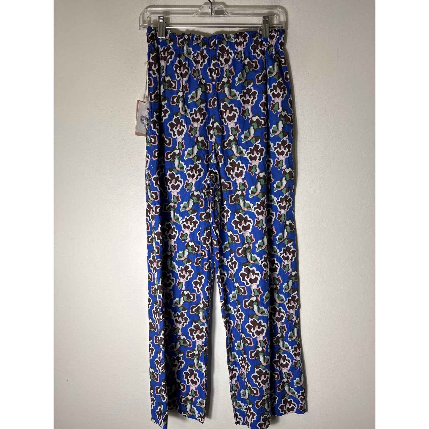 NWT  MIRTH Blue Pull On Wide Leg Cotton Pants Sz M