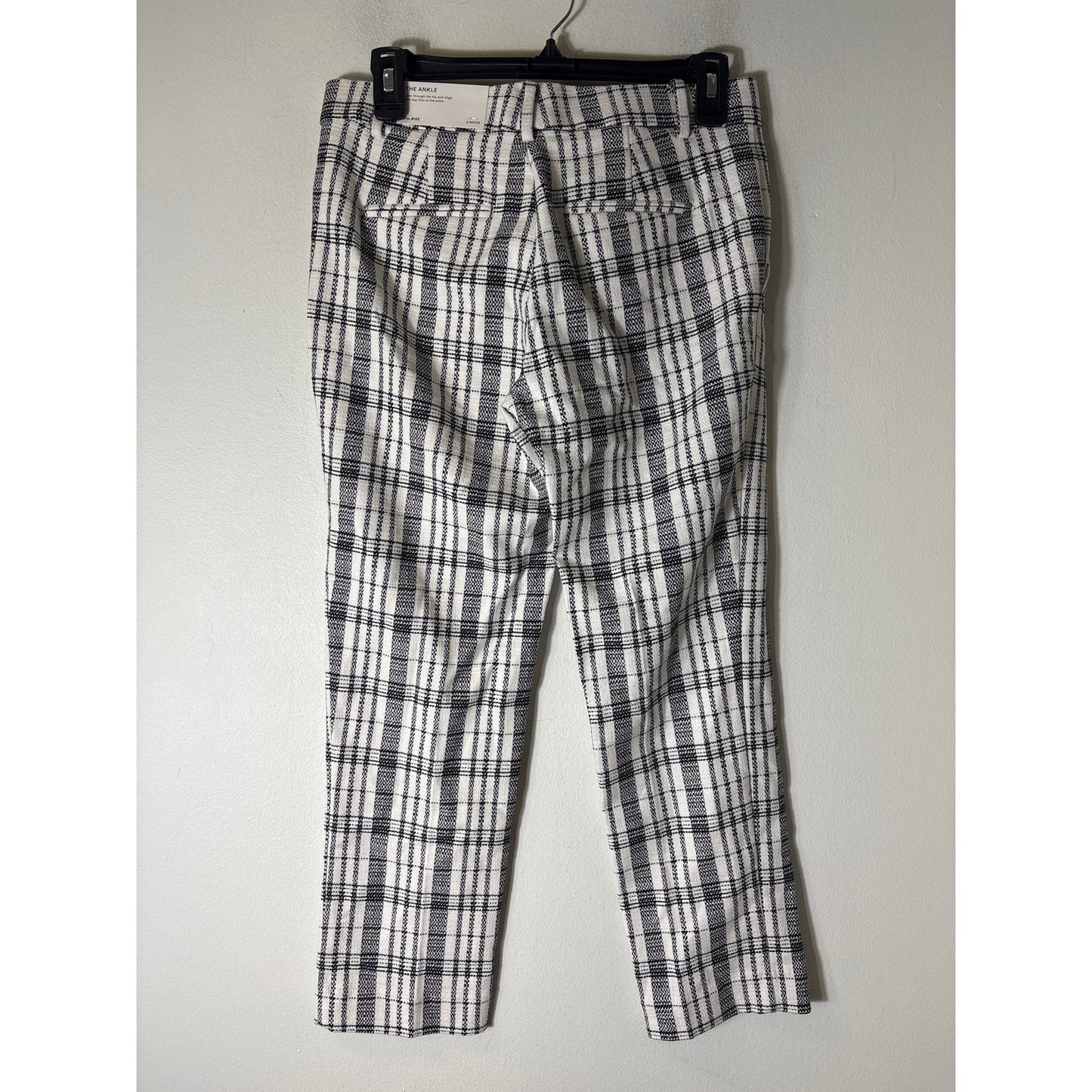 NWT Ann Taylor The Ankle Black and White Plaid Pants Sz 2P