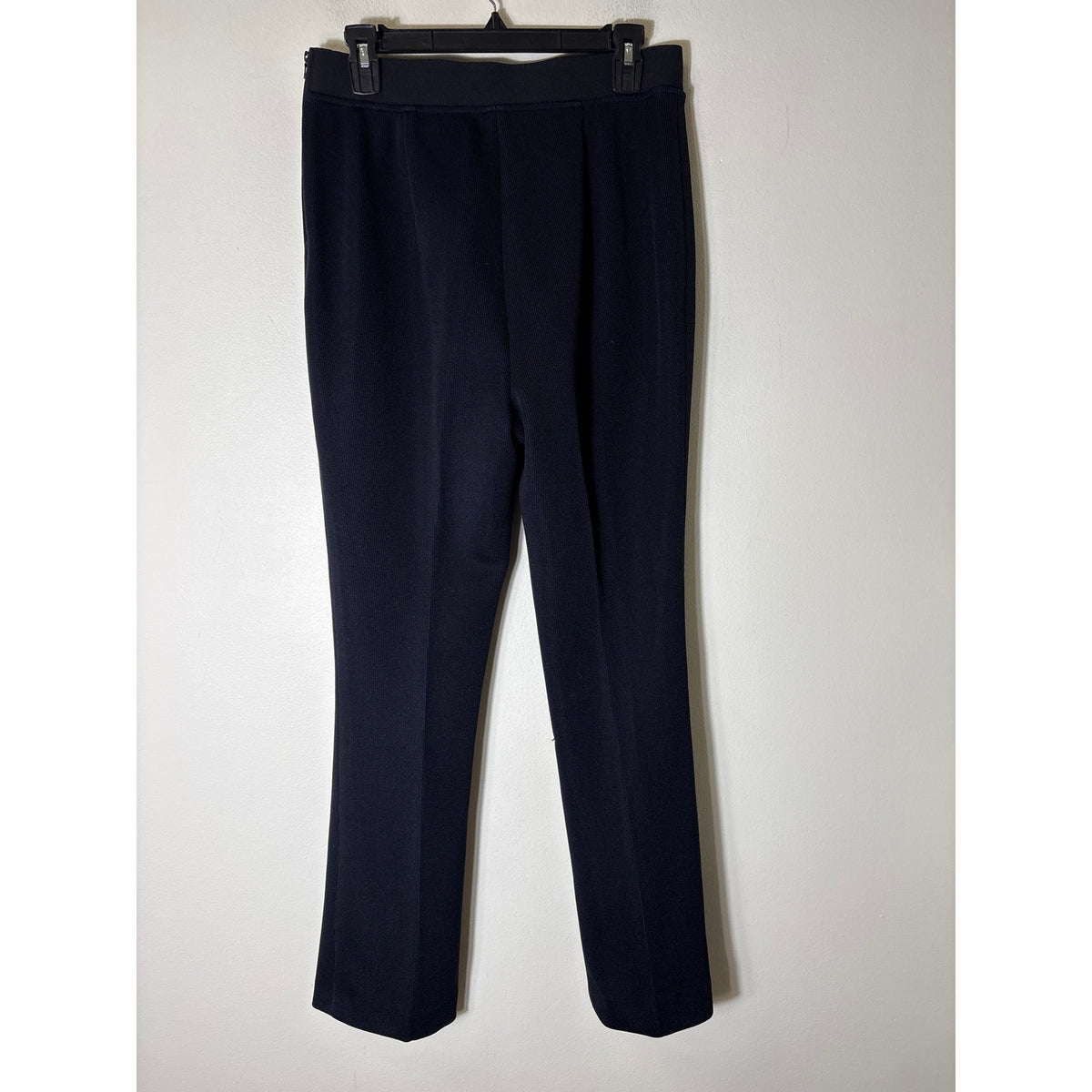 Karolin Azmarlak Black Ribbed Ankle Pants w/ Side Zip Sz M
