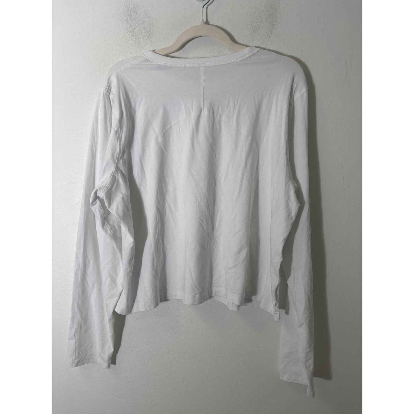 Lululemon White Cropped Long Sleeve Athletic Top Sz 16