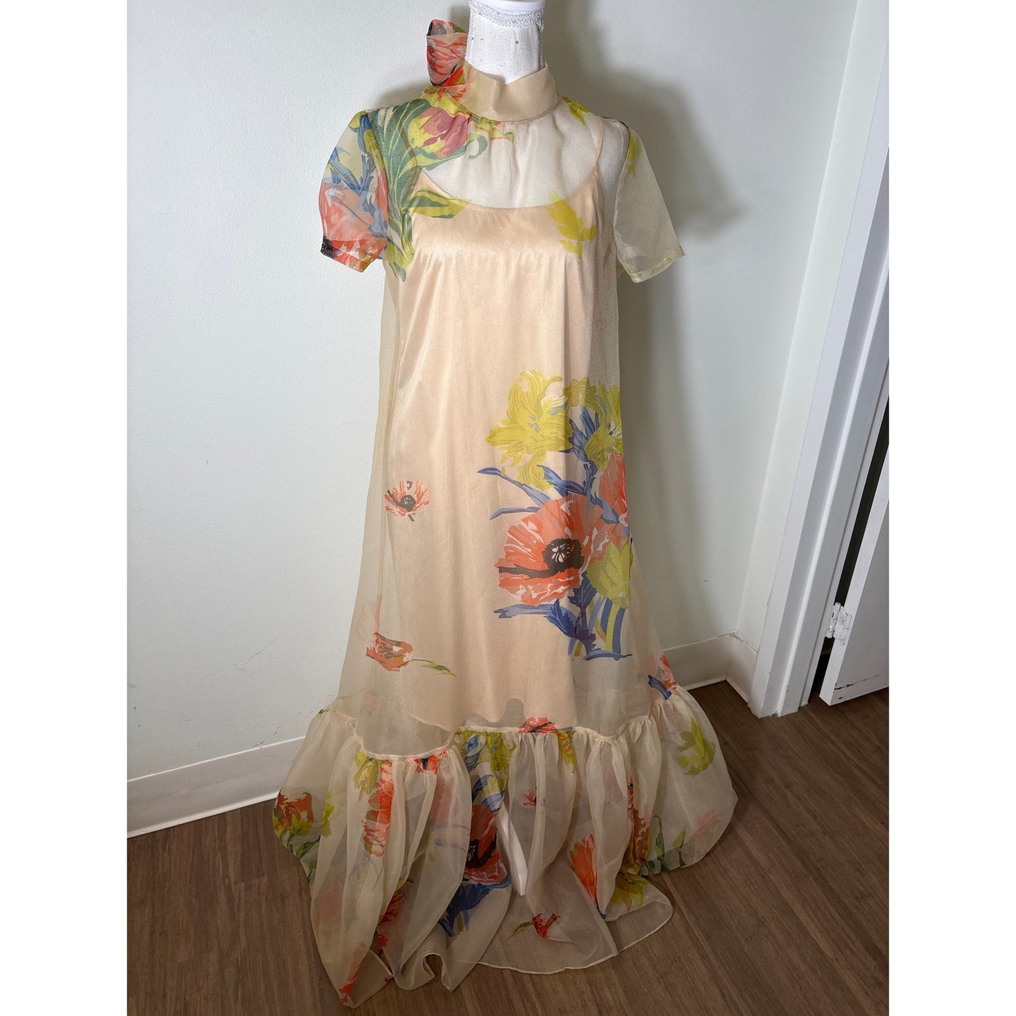 Staud Yellow Floral Gown Sz M