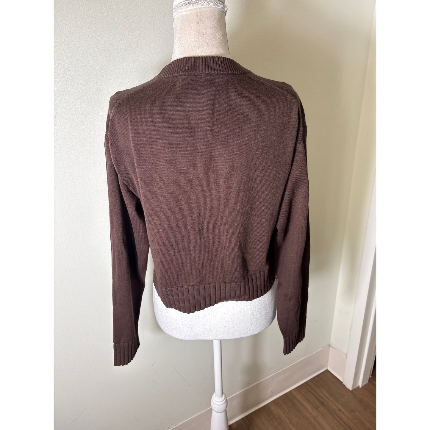 Simkhai Brown V Neck Cardigan Sz S