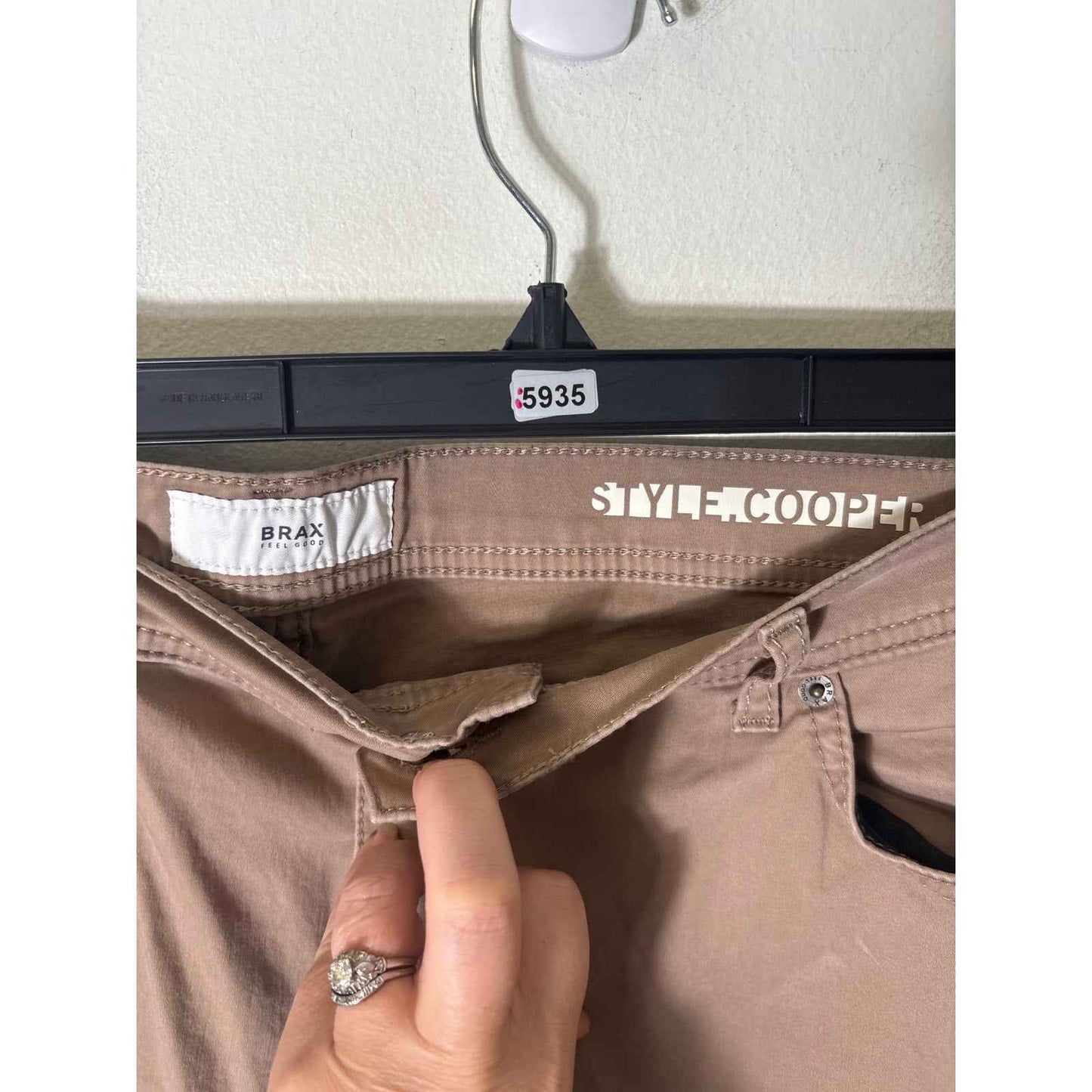 Men's Brax Feel Good Marathon Cotton Dark Tan "Cooper" Pants Sz 40x32