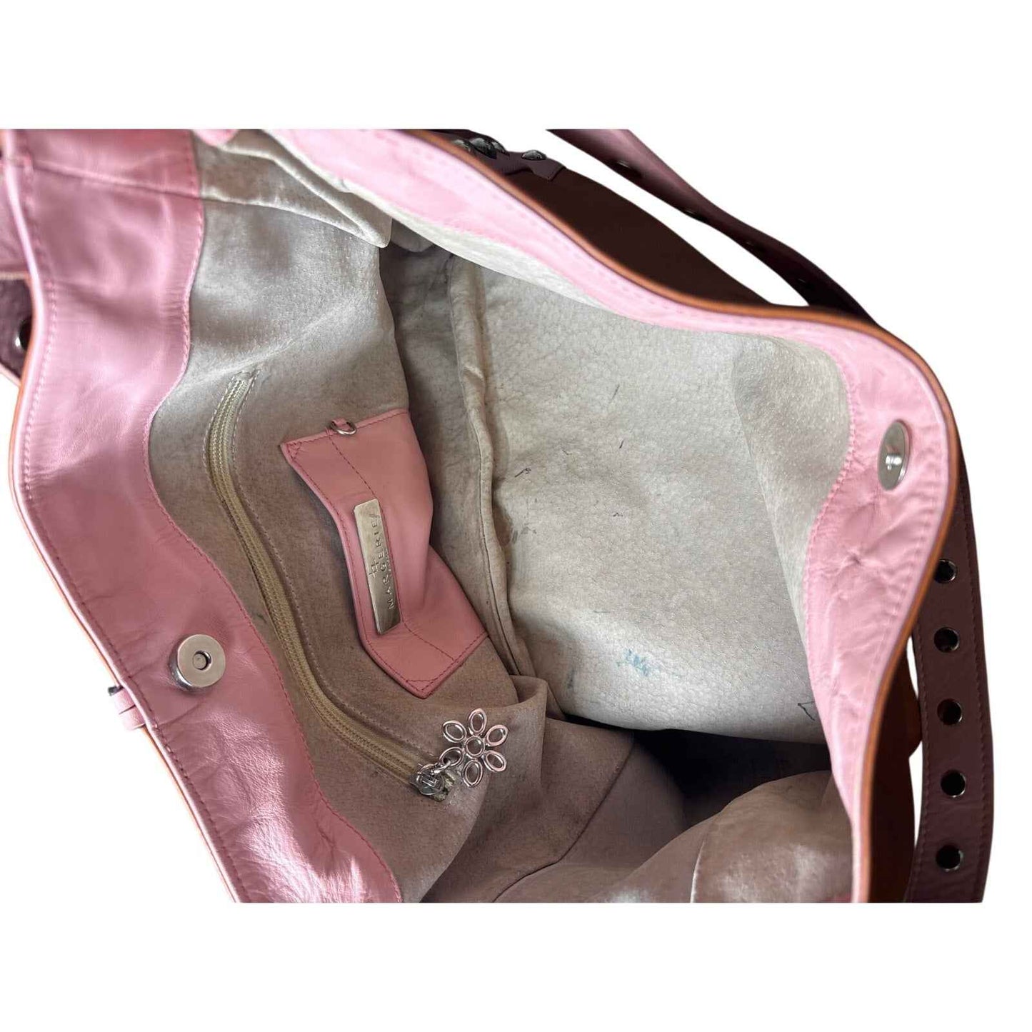 Margerie Venezia Pink Brown Large Leather Studded Tote