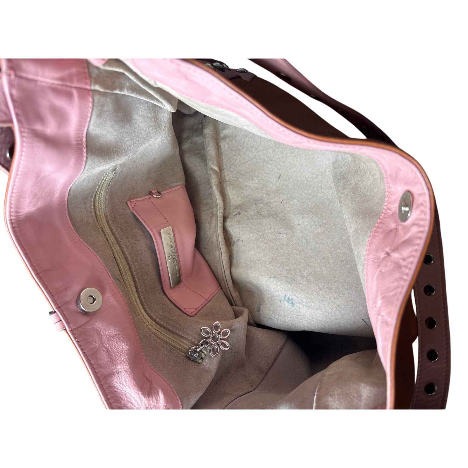 Margerie Venezia Pink Brown Large Leather Studded Tote