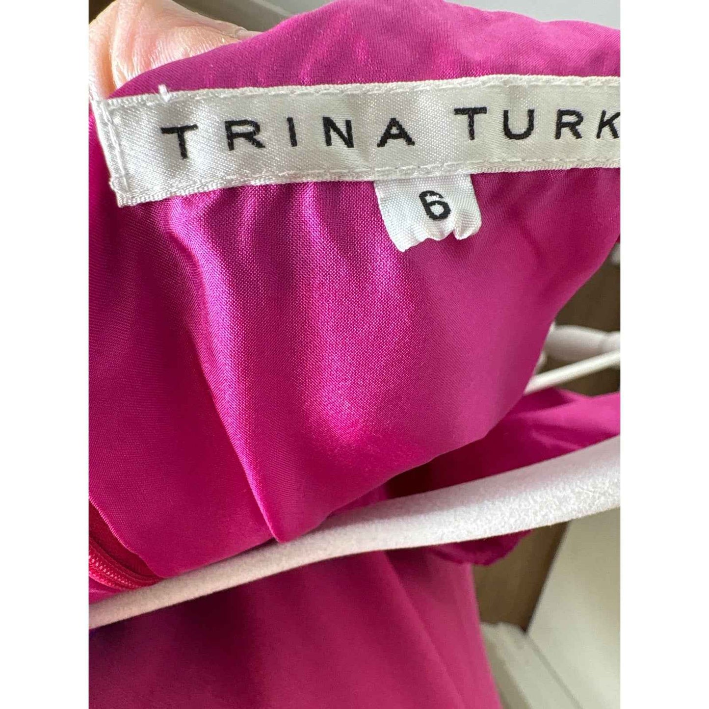 Trina Turk Hot Pink Purple Sleeveless Silk Knee Length Dress Sz 6
