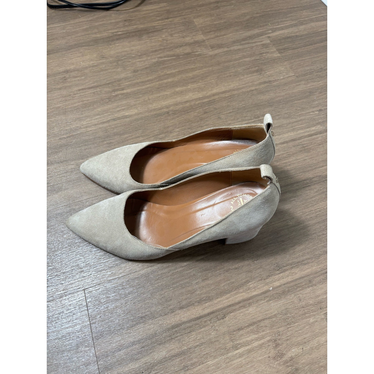 All Tomorrow's Parties Tan Suede Chunky Heel Shoes Sz 40 (9.5)