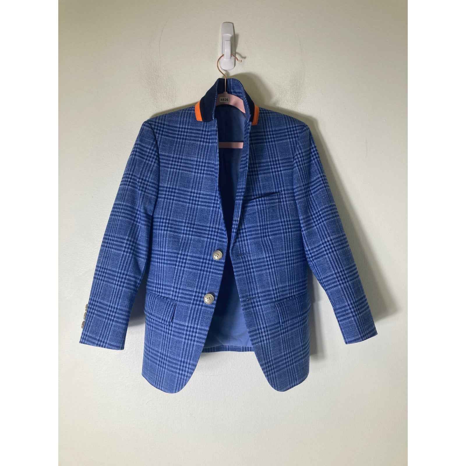 Boys Mobley & Sons Blue Plaid Sport Jacket sz 8