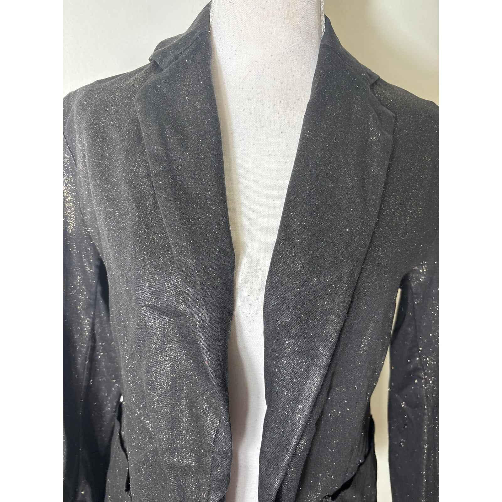 Frank & Eileen Black Shimmer Blazer Sz S