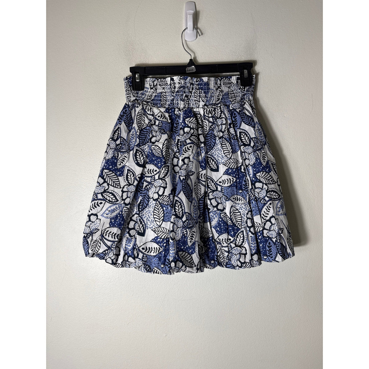 Buru Blue Leaf Mini Bubble Skirt Sz M