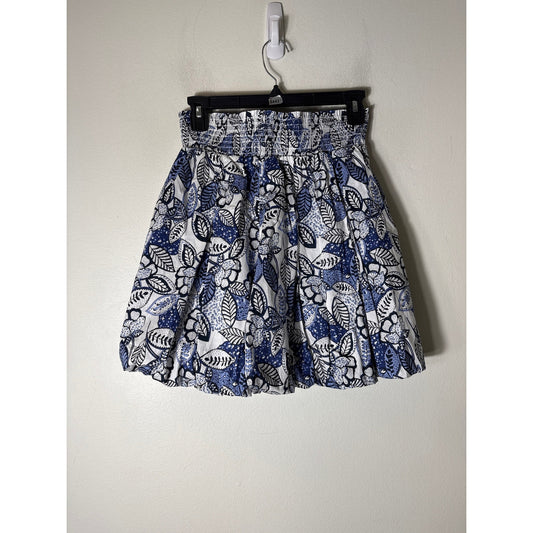 Buru Blue Leaf Mini Bubble Skirt Sz M