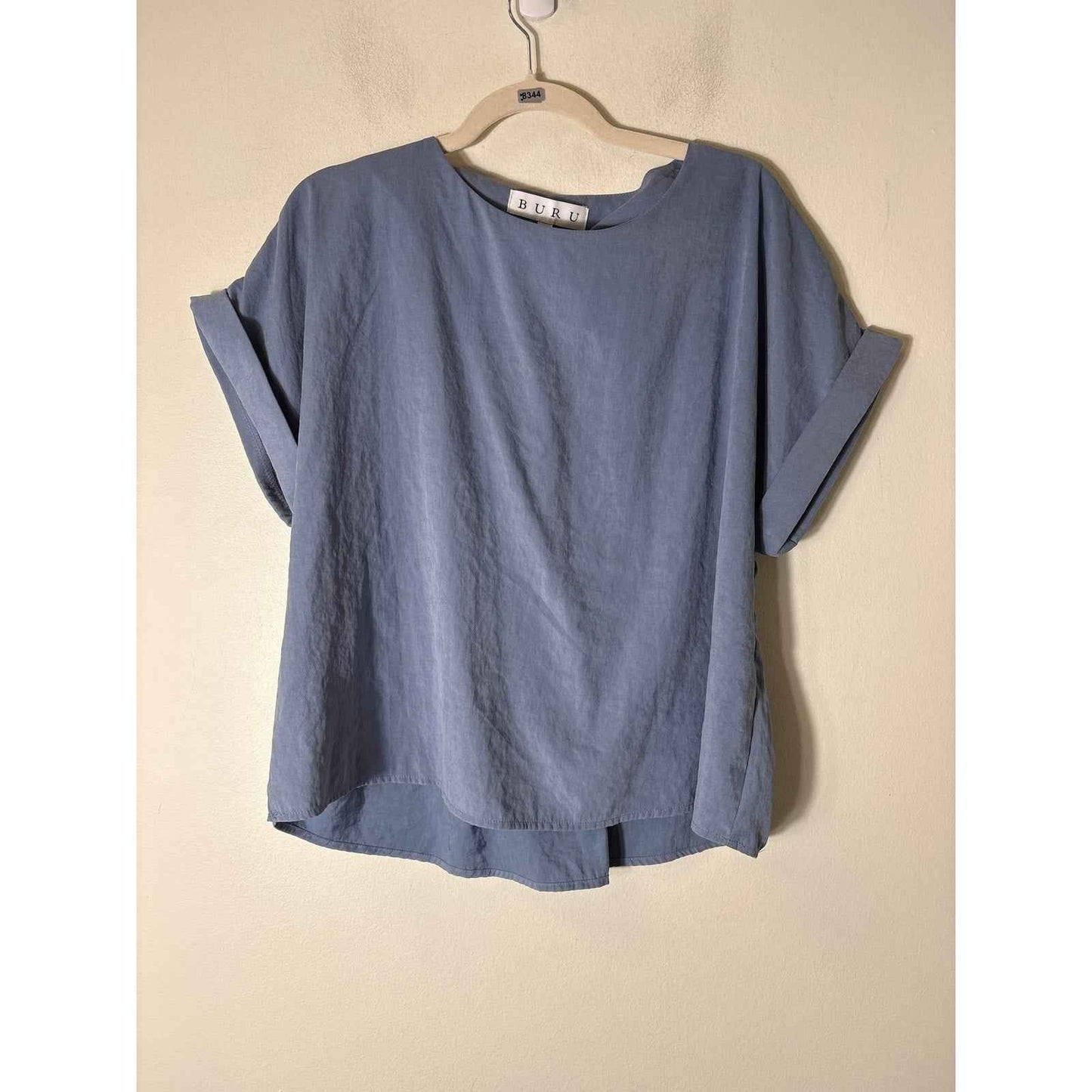 Buru Cornflower Blue Short Sleeve Top Sz s