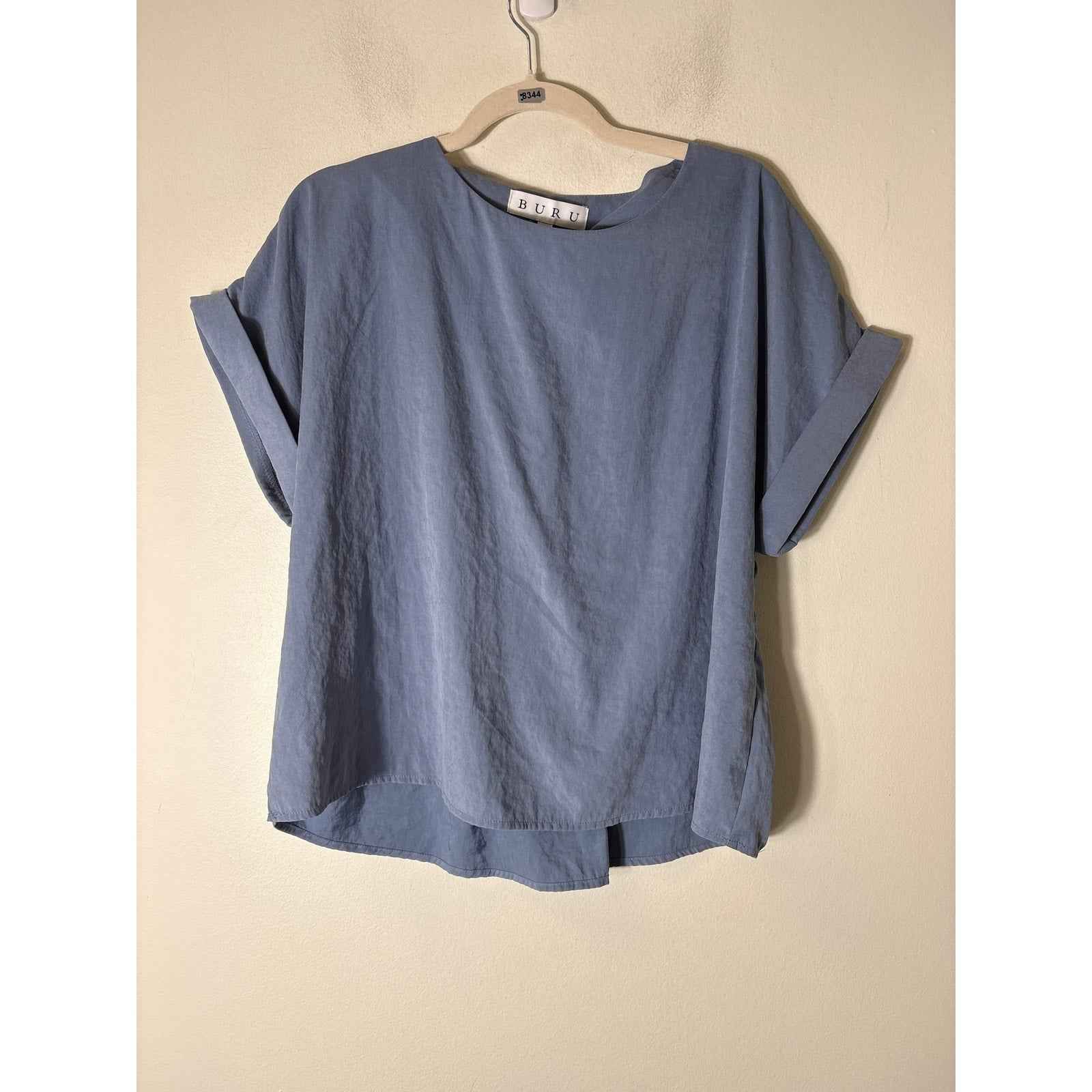 Buru Cornflower Blue Short Sleeve Top Sz s
