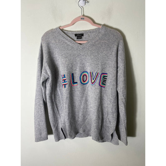 Pure Amici Cashmere #LOVE Sweater Sz M