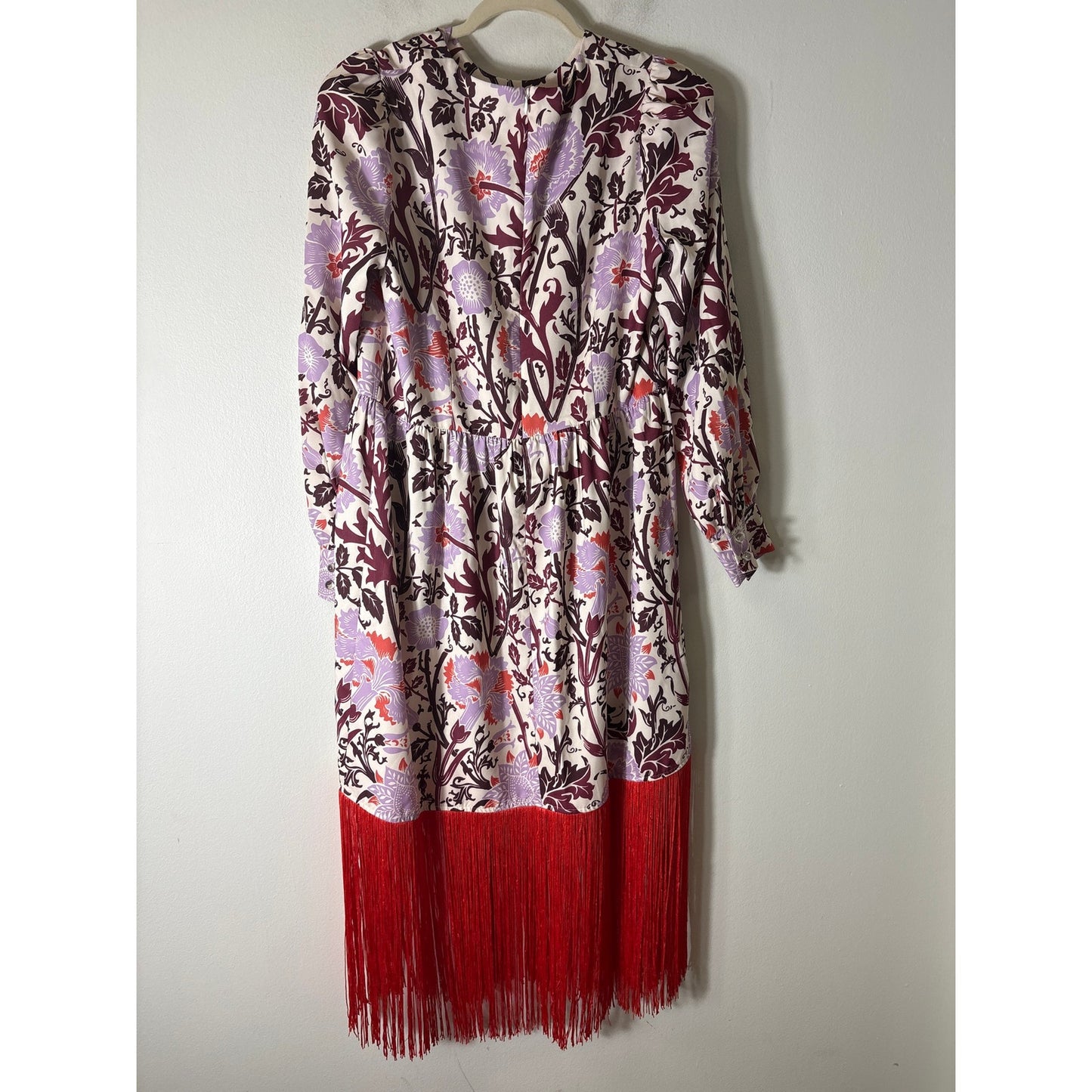 Tuckernuck Orange Fringed Long SLeeve Dress Sz M