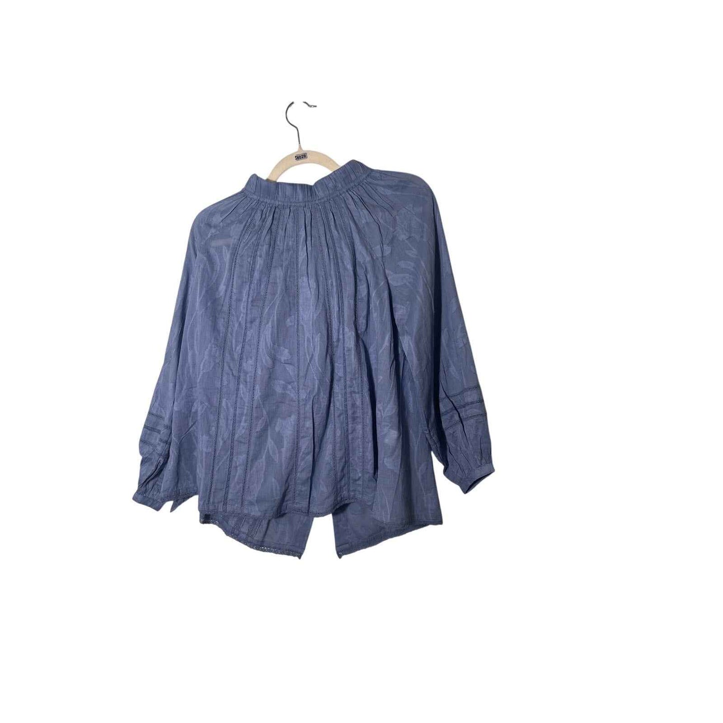 NWT Roller Rabbit "Fil Coupe Glyn Top" Cornflower Blue Long Sleeve Shirt Sz XS
