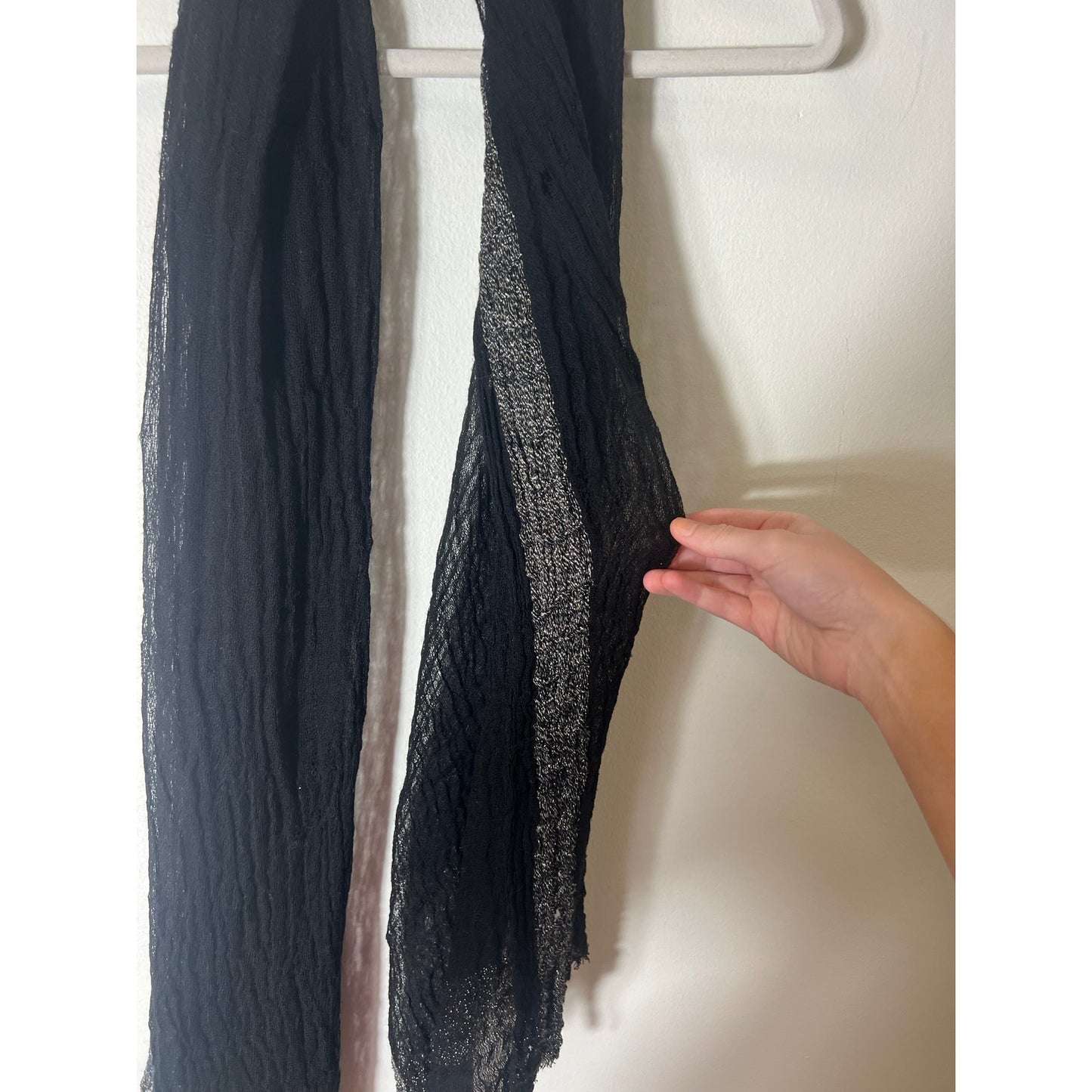 Black and Silver Metallic Scarf