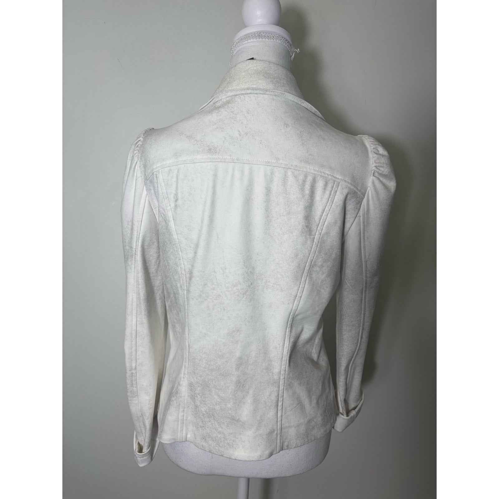 Drew White with Silver Creases Ligthweight Jacket Sz S