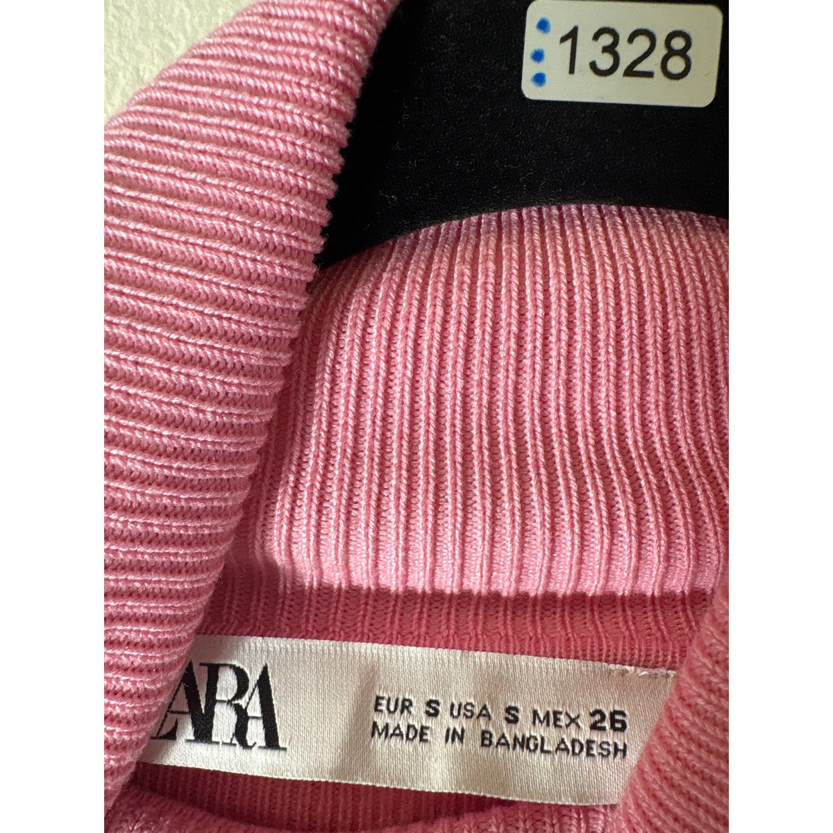 Zara Pink Ribbed Turtleneck Sz S
