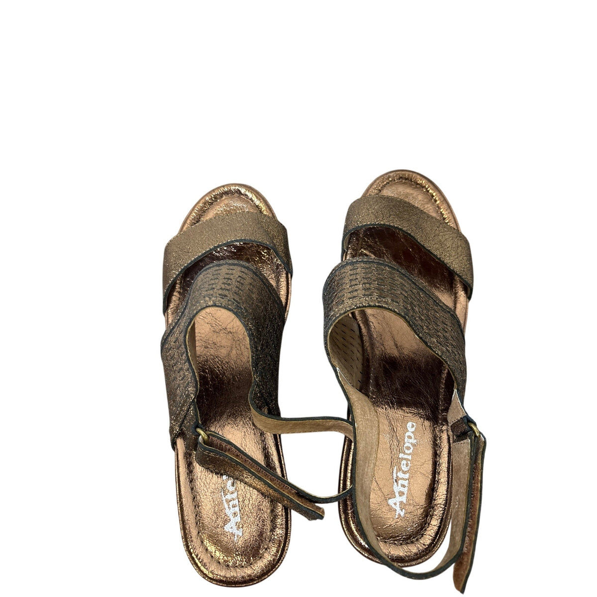 Antelope Bronze Two Strap Wedges Sz 38 (7.5)