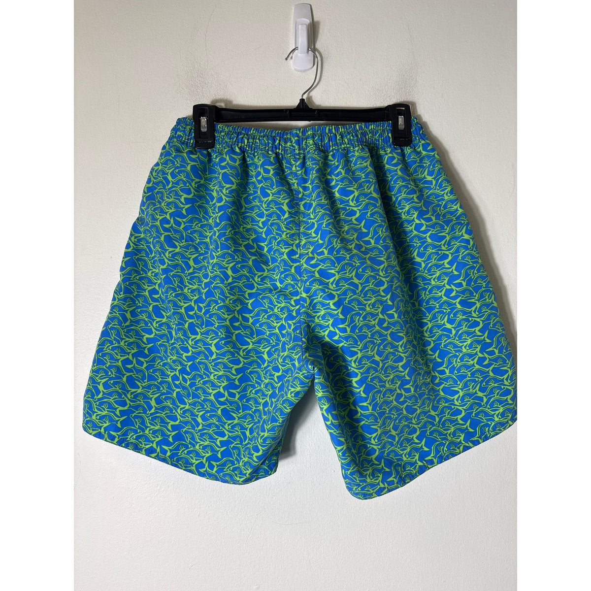 Men's Three Islands Blue Green Fish Swim Suit Sz 34