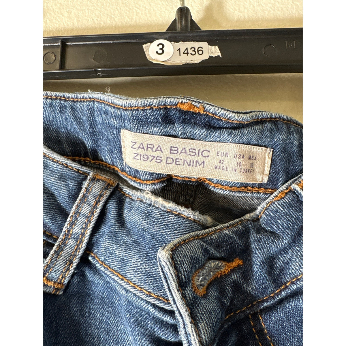 Zara Basic Red/White Side Stripe Denim Sz 10