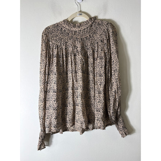 Part Two Tan and Brown Fanny Blouse Sz 38