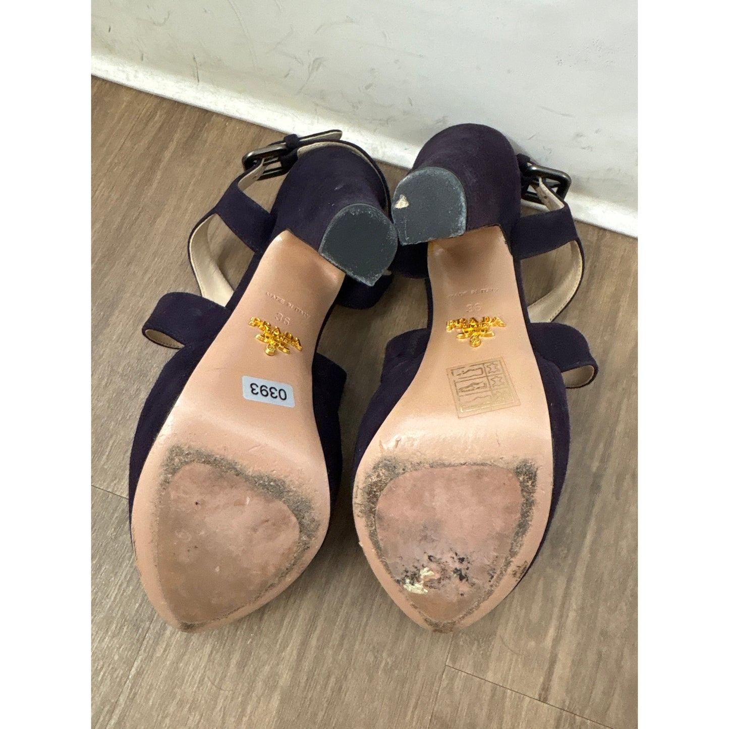 Prada Maroon Suede Peep Toe Stilleto Platform Shoe Sz 36