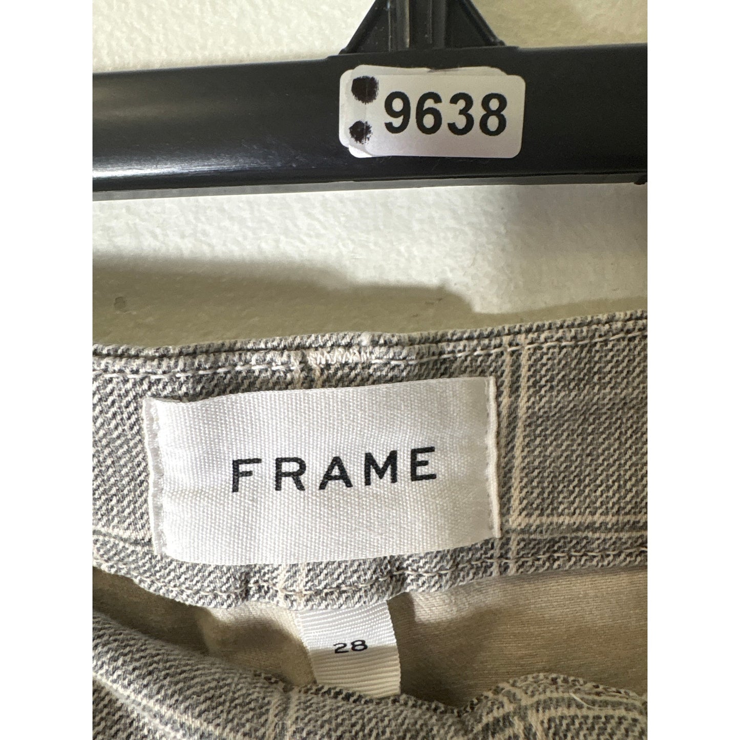 FRAME Gray Plaid "Le Crop Mini Boot" Cotton Jeans Style Pants Sz 28