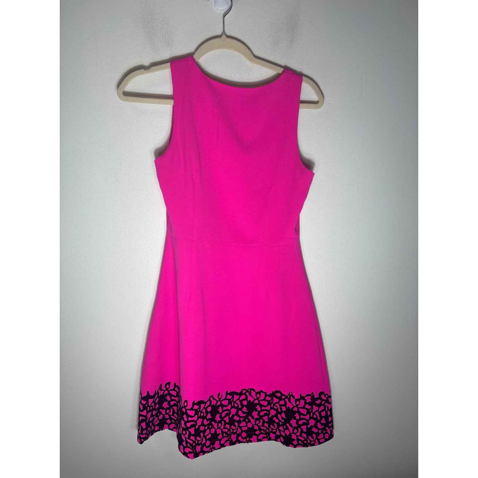 Pants Store Hot Pink Black Sleeveless Mini Dress sz 4