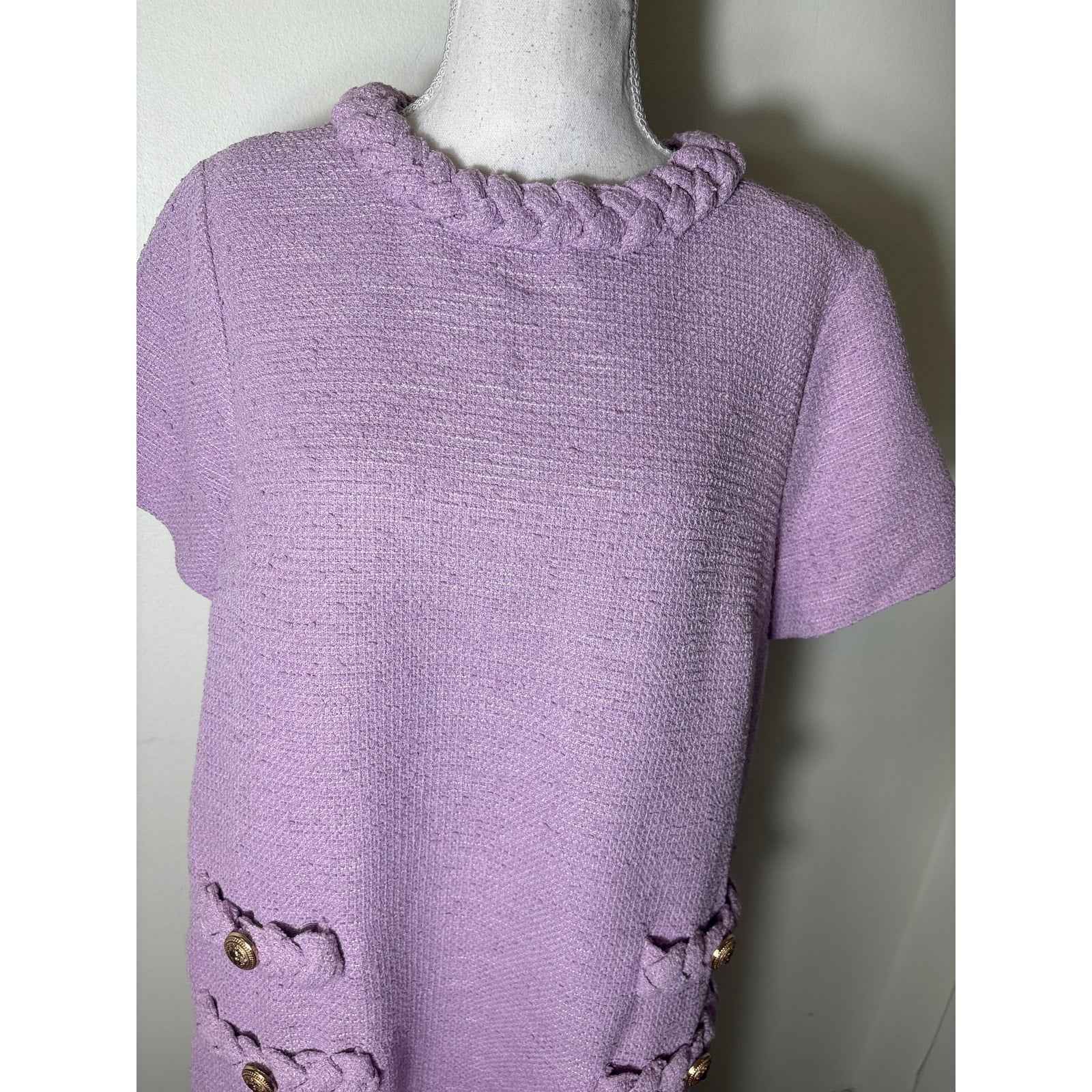 Tuckernuck Lavender Jackie Tweed A-Line Mini Dress Sz XL