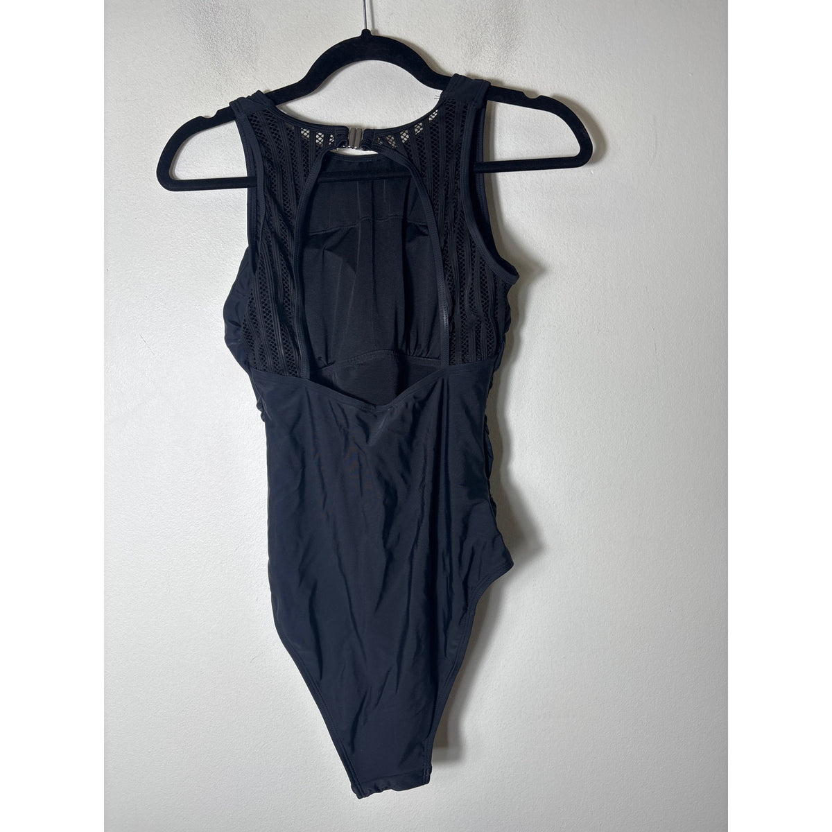 NWT Cupshe Black One Piece Ruched Bathing Suit Sz S