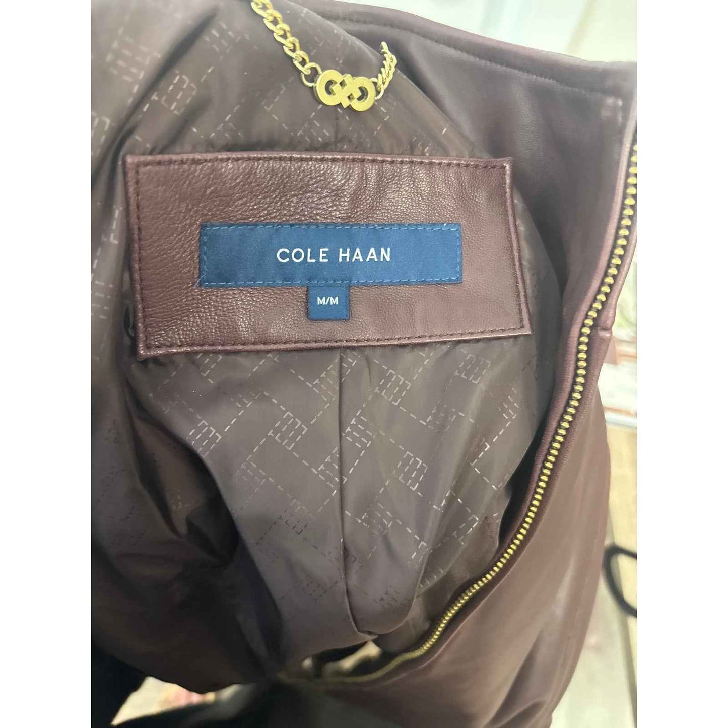 Cole Haan Merlot Lamb Skin Leather Jacket Sz M