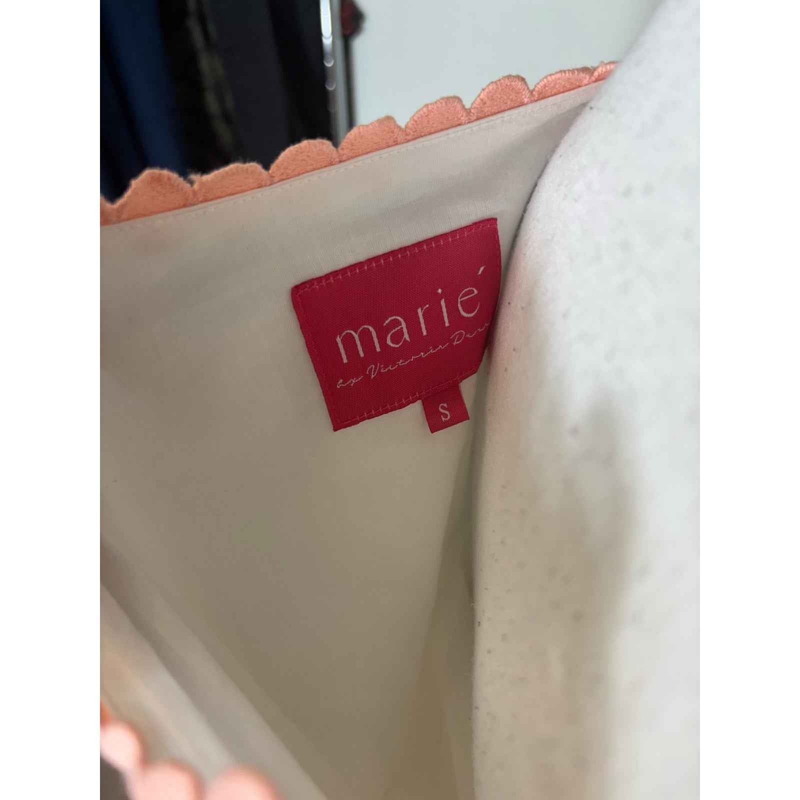 Marie by Victoria Dunn White Long Sleeve Button Up Crew Neck Maxi Dress Sz S