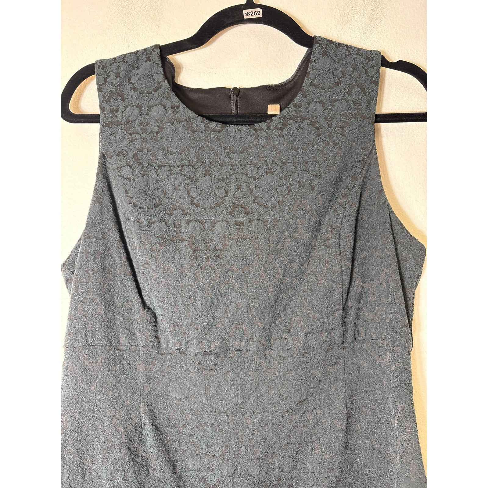 Bailey 44 Green on Black Jacquard Dress Sz L