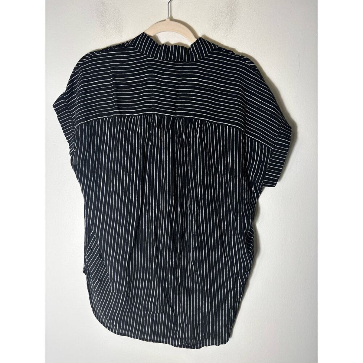 Madewell Black White Stripe Button Up Top XS