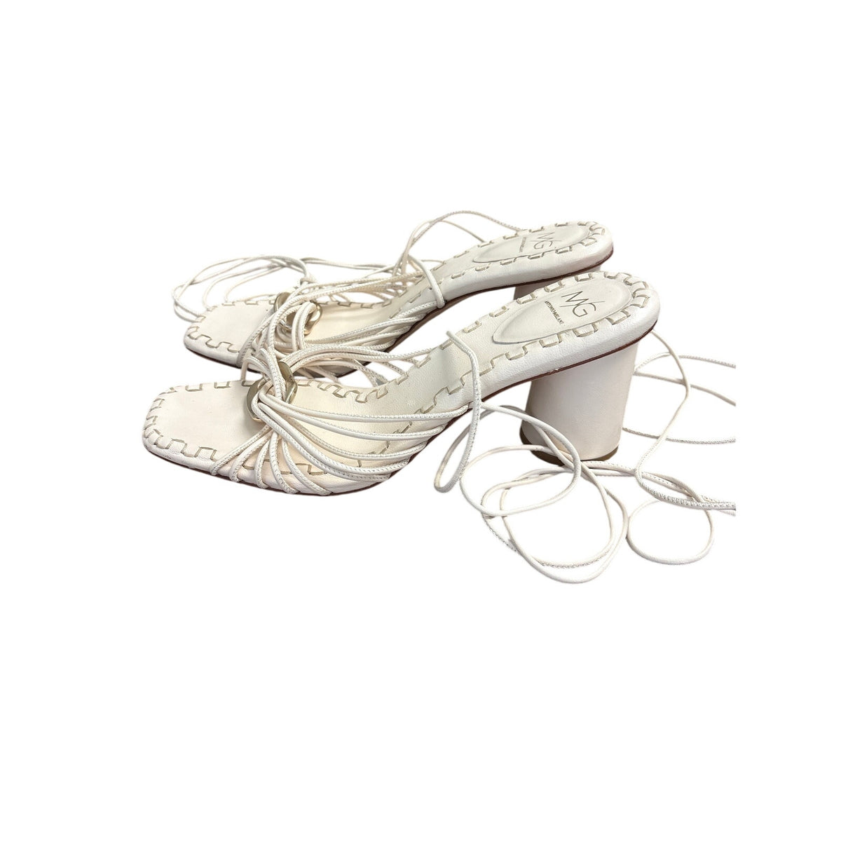 Antonio Melani M/G Cream Strappy Block Sandals Sz 9