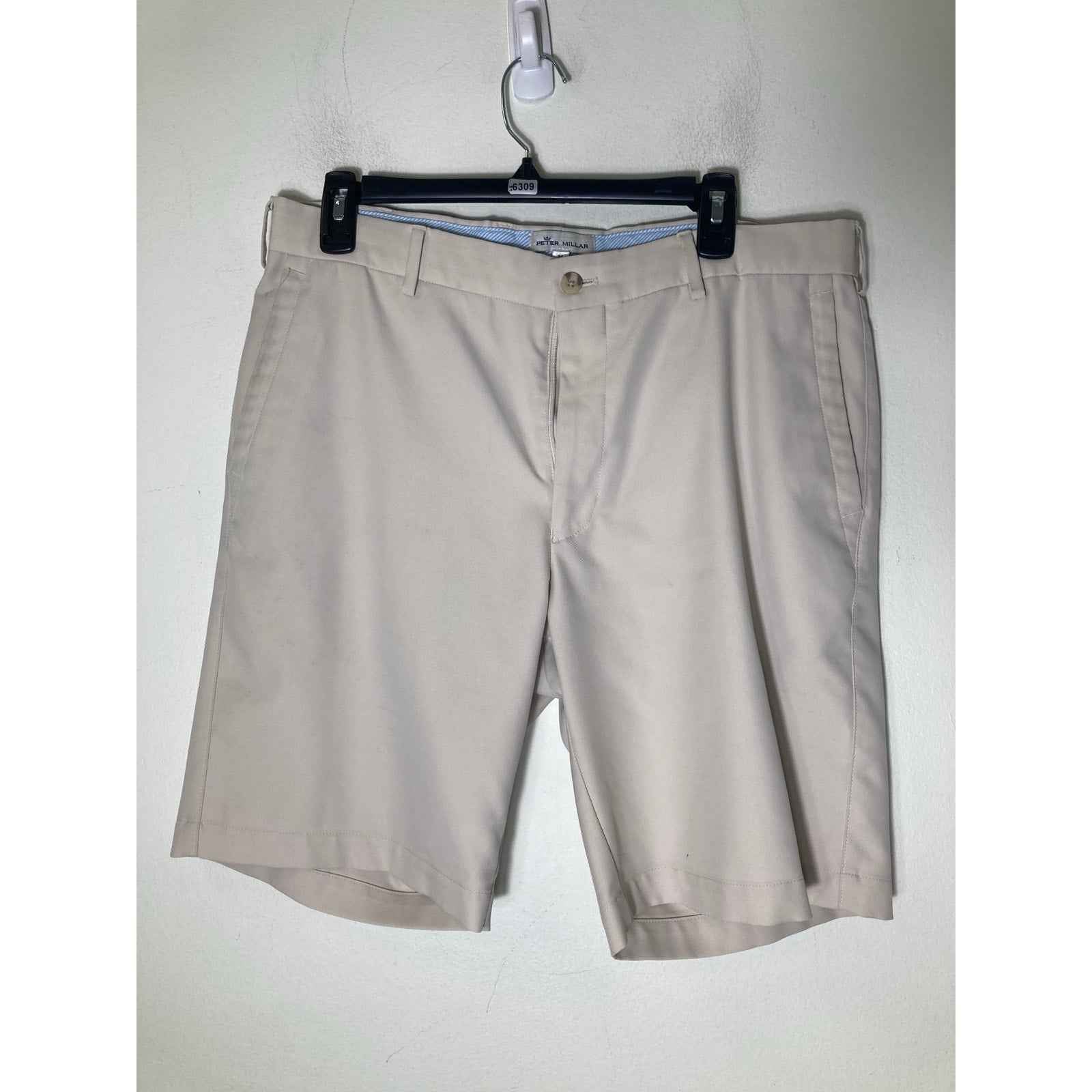 Peter Millar Light Khaki Golf Shorts Sz 34