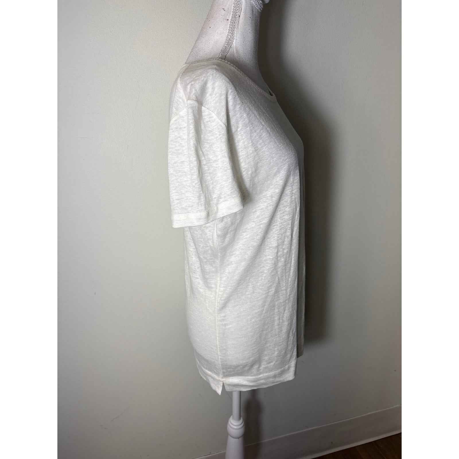 NWT Loro Piana White Short Sleeve Crew Neck Shirt Sz 44