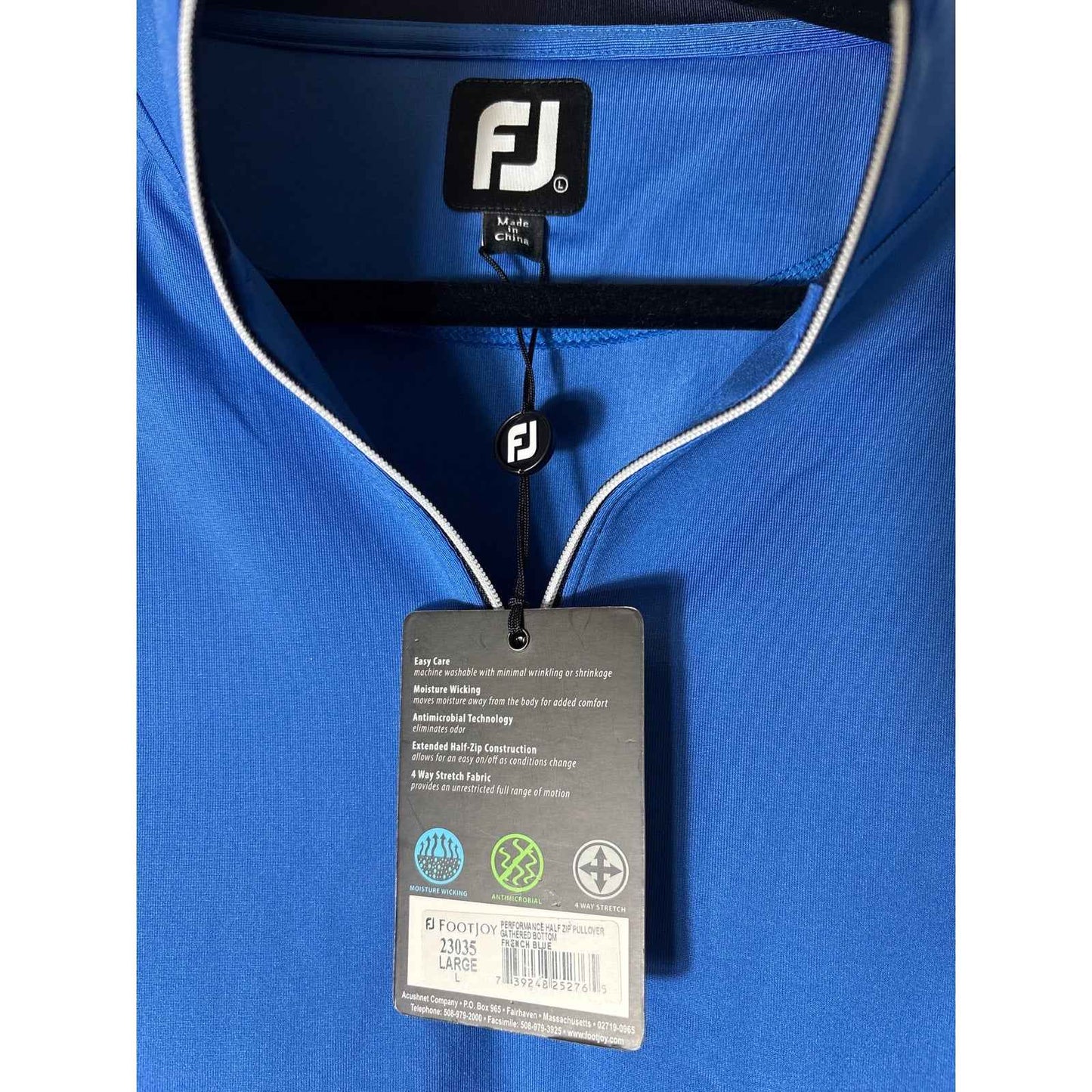 Mens NWT Foot Joy Long sleeve Quarter Zip Pullover Sz L