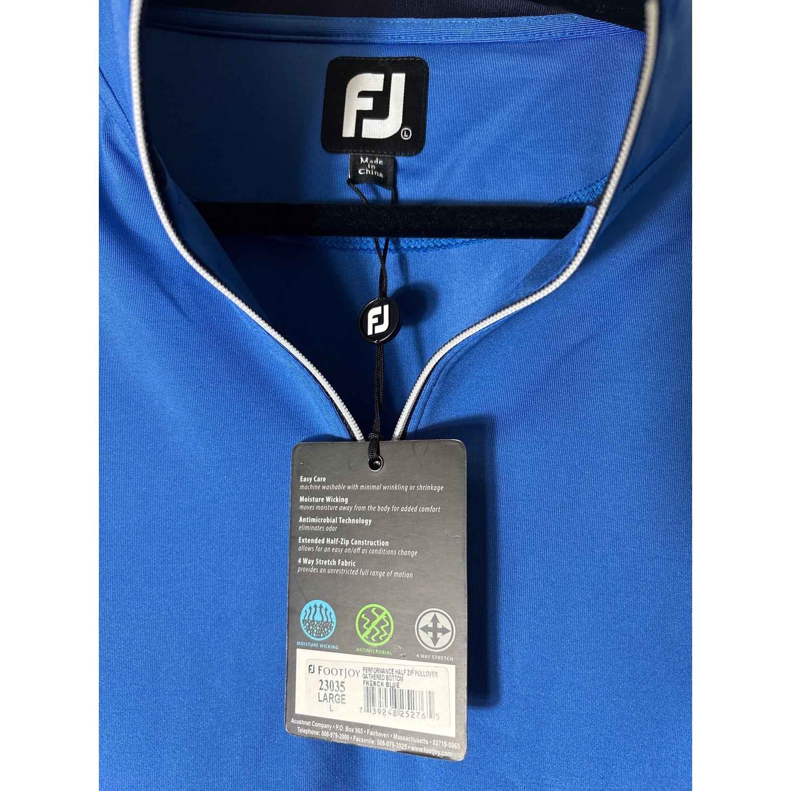 Mens NWT Foot Joy Long sleeve Quarter Zip Pullover Sz L