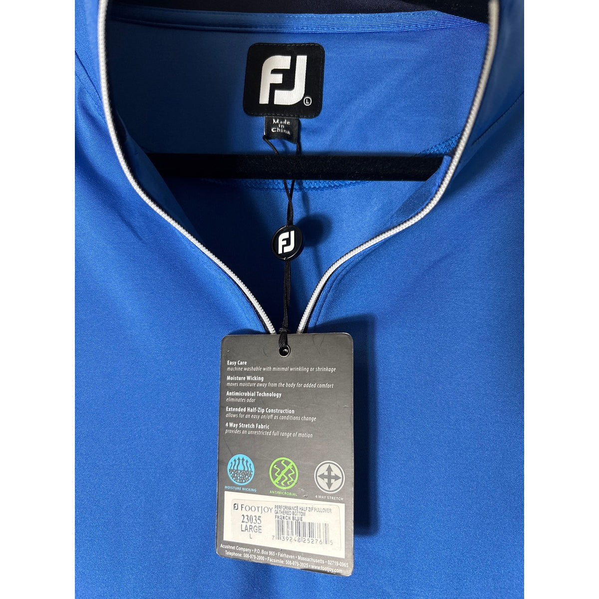 Mens NWT Foot Joy Long sleeve Quarter Zip Pullover Sz L