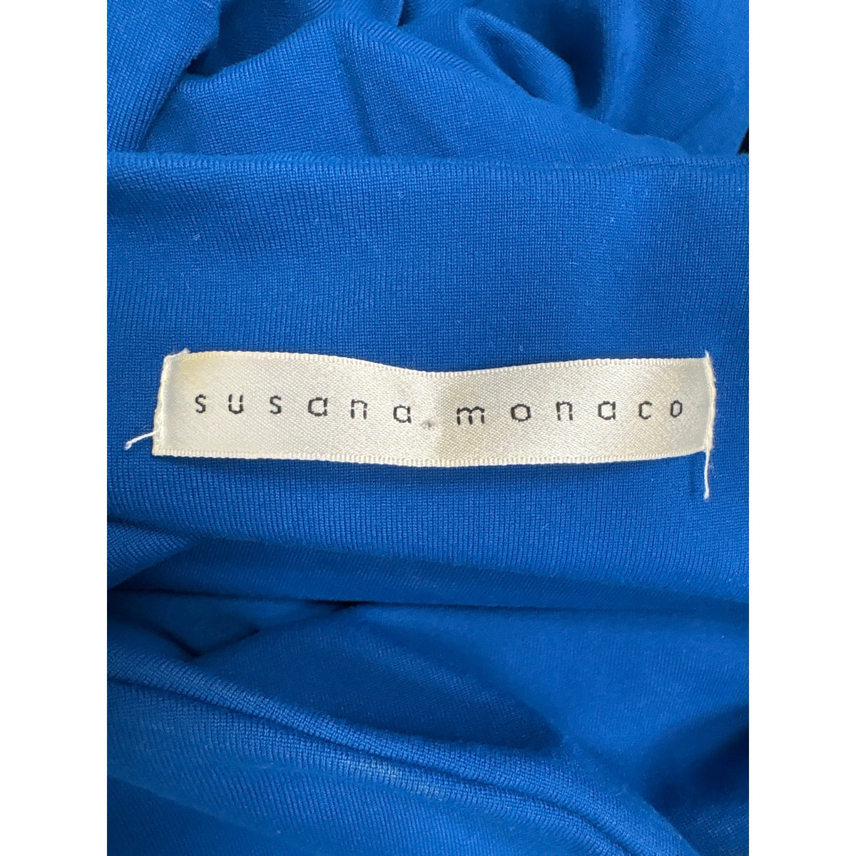 Susana Monaco Electric Blue Long Sleeve Faux Wrap Knee Length Dress Sz 6